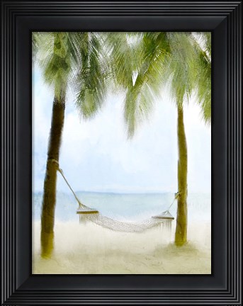 Framed Nap On The Beach Print