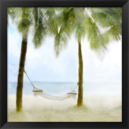 Framed Nap On The Beach Print