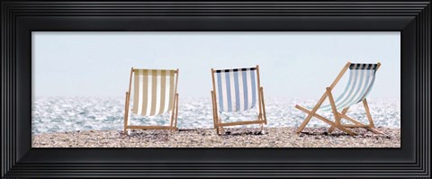 Framed Beach Chairs Print