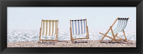 Framed Beach Chairs Print