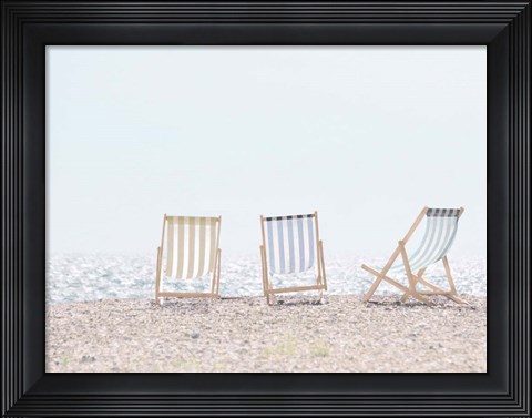 Framed Beach Chairs Print