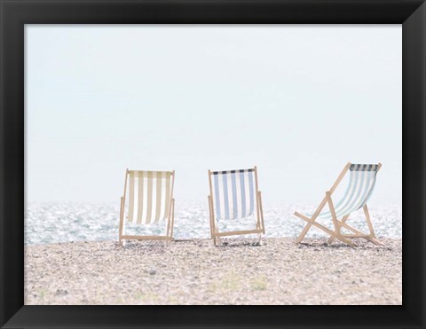 Framed Beach Chairs Print