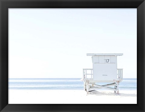 Framed Beach Hut  Coastal 1 Print