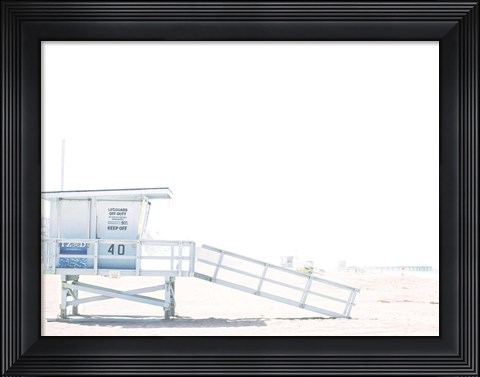 Framed Beach Hut  Coastal 2 Print