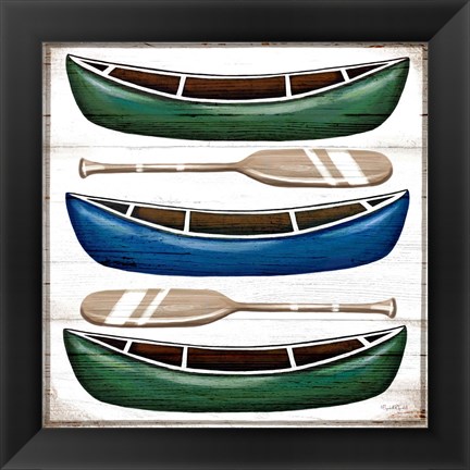 Framed Canoes Print