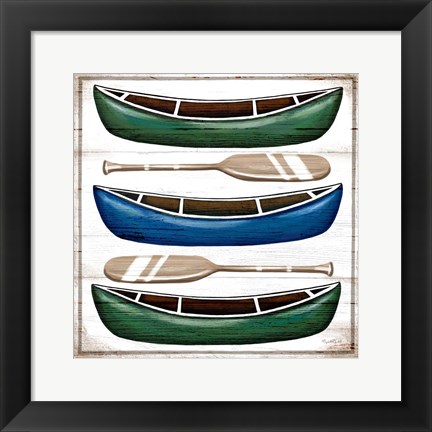 Framed Canoes Print