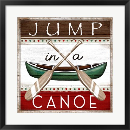 Framed Jump in a Canoe Print
