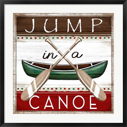 Framed Jump in a Canoe Print