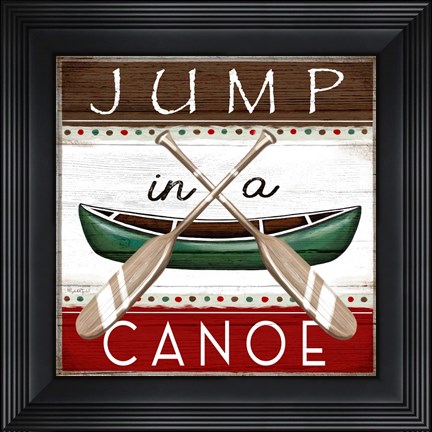 Framed Jump in a Canoe Print