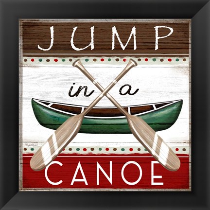 Framed Jump in a Canoe Print