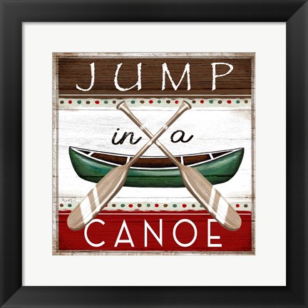 Framed Jump in a Canoe Print