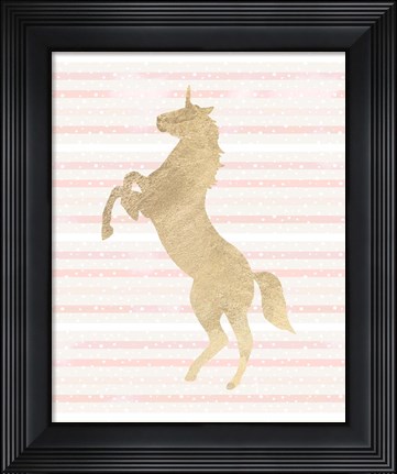 Framed Gold Unicorn Print