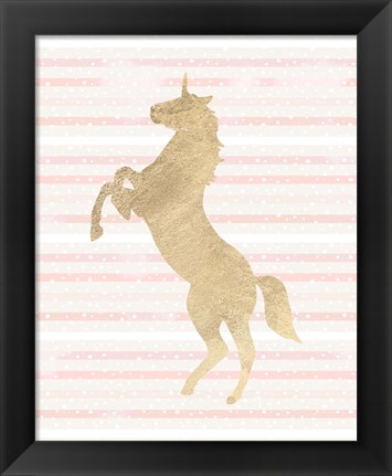 Framed Gold Unicorn Print