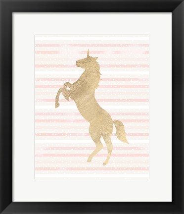 Framed Gold Unicorn Print