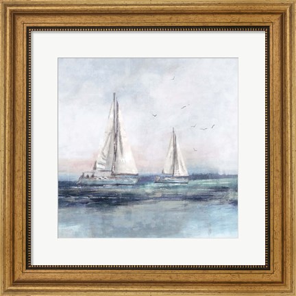 Framed Blue Sailing II Print
