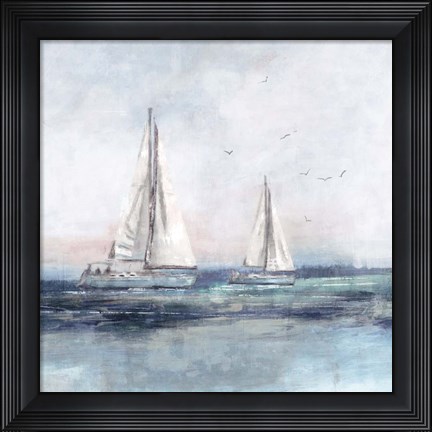 Framed Blue Sailing II Print