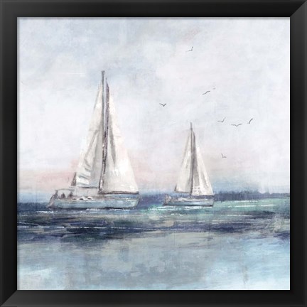 Framed Blue Sailing II Print