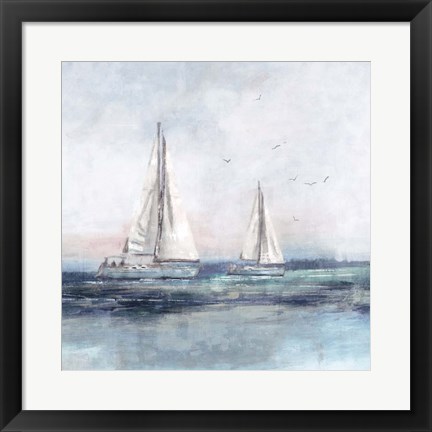 Framed Blue Sailing II Print