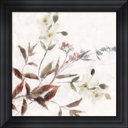 Framed Neutral Wild Flowers Print