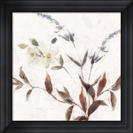Framed Neutral Wild Flowers II Print
