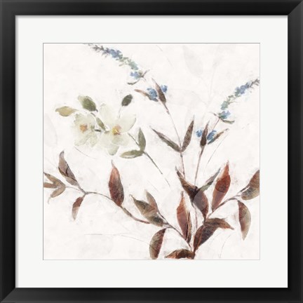 Framed Neutral Wild Flowers II Print