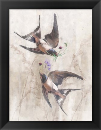 Framed Playful Swallows Print