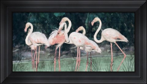 Framed Peach Flamingo III Print