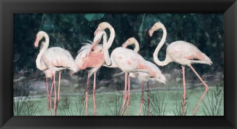 Framed Peach Flamingo III Print