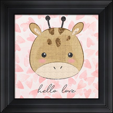 Framed Baby Giraffe Print