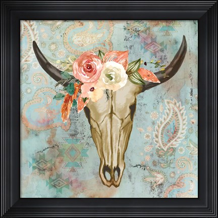 Framed Western Skull Print