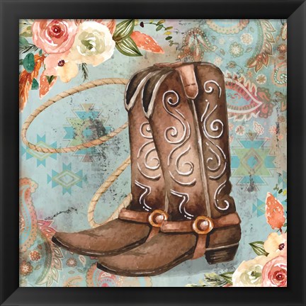 Framed Cowboy Boots Print