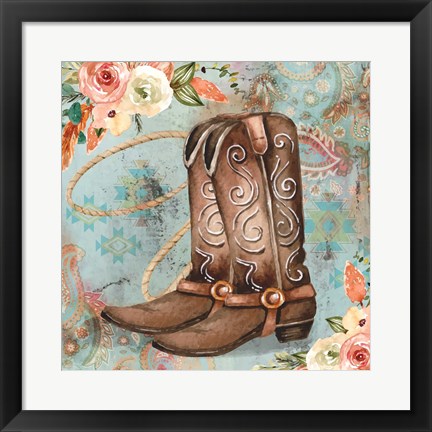 Framed Cowboy Boots Print