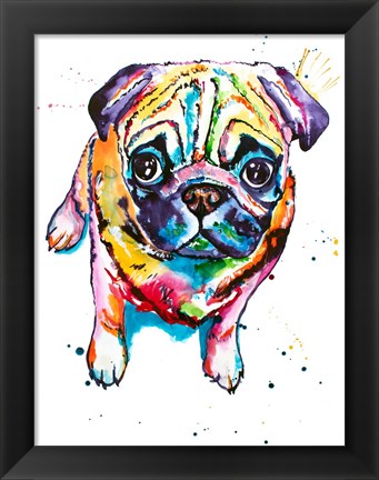 Framed Pug II Print