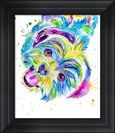 Framed Louie the Colorful Shitzhu Print