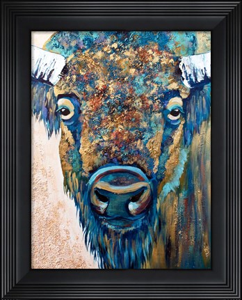Framed Blue Bison Print