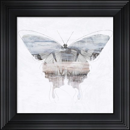 Framed Silver Butterfly Print