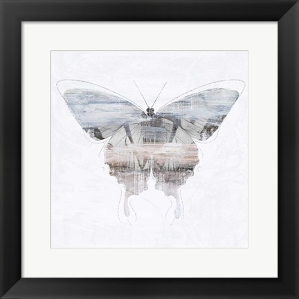 Framed Silver Butterfly Print