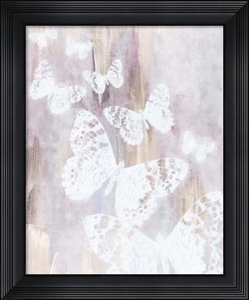 Framed Bright White Butterflies Print