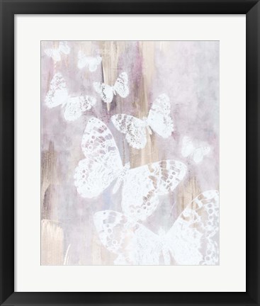 Framed Bright White Butterflies Print