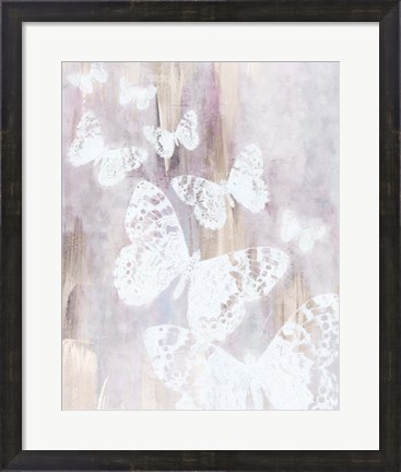 Framed Bright White Butterflies Print