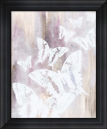 Framed Bright White Butterflies II Print