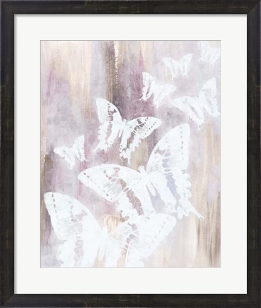 Framed Bright White Butterflies II Print