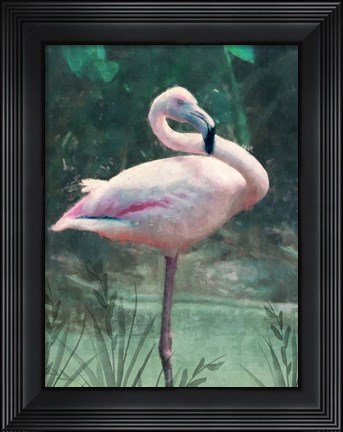 Framed Peach Flamingo Print