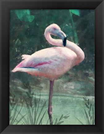 Framed Peach Flamingo Print