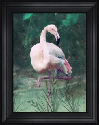 Framed Peach Flamingo II Print