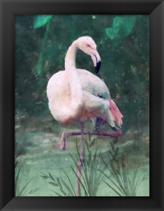 Framed Peach Flamingo II Print