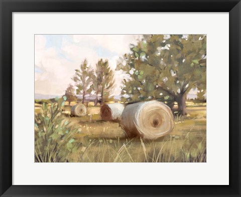 Framed Hay Bales Print