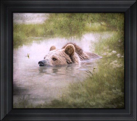 Framed Bearly Swimming Print