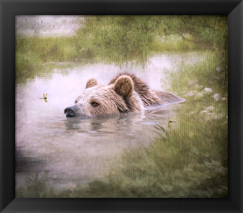 Framed Bearly Swimming Print