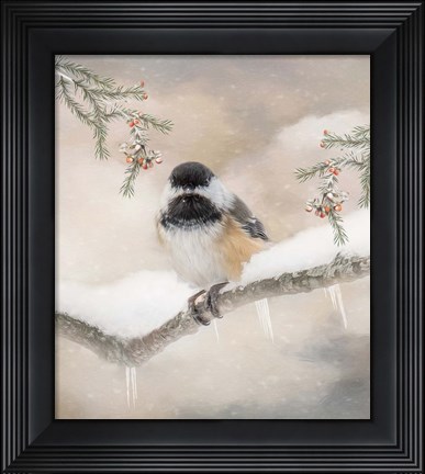 Framed Chilly Chickadee Print